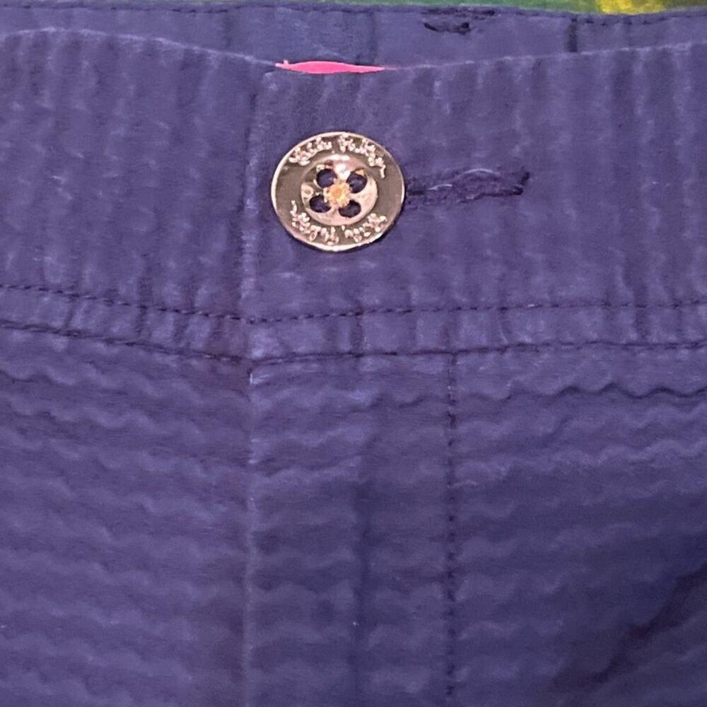 Lilly Pulitzer Callahan  Navy Blue Jacquard Short Size 14 - Picture 3 of 6
